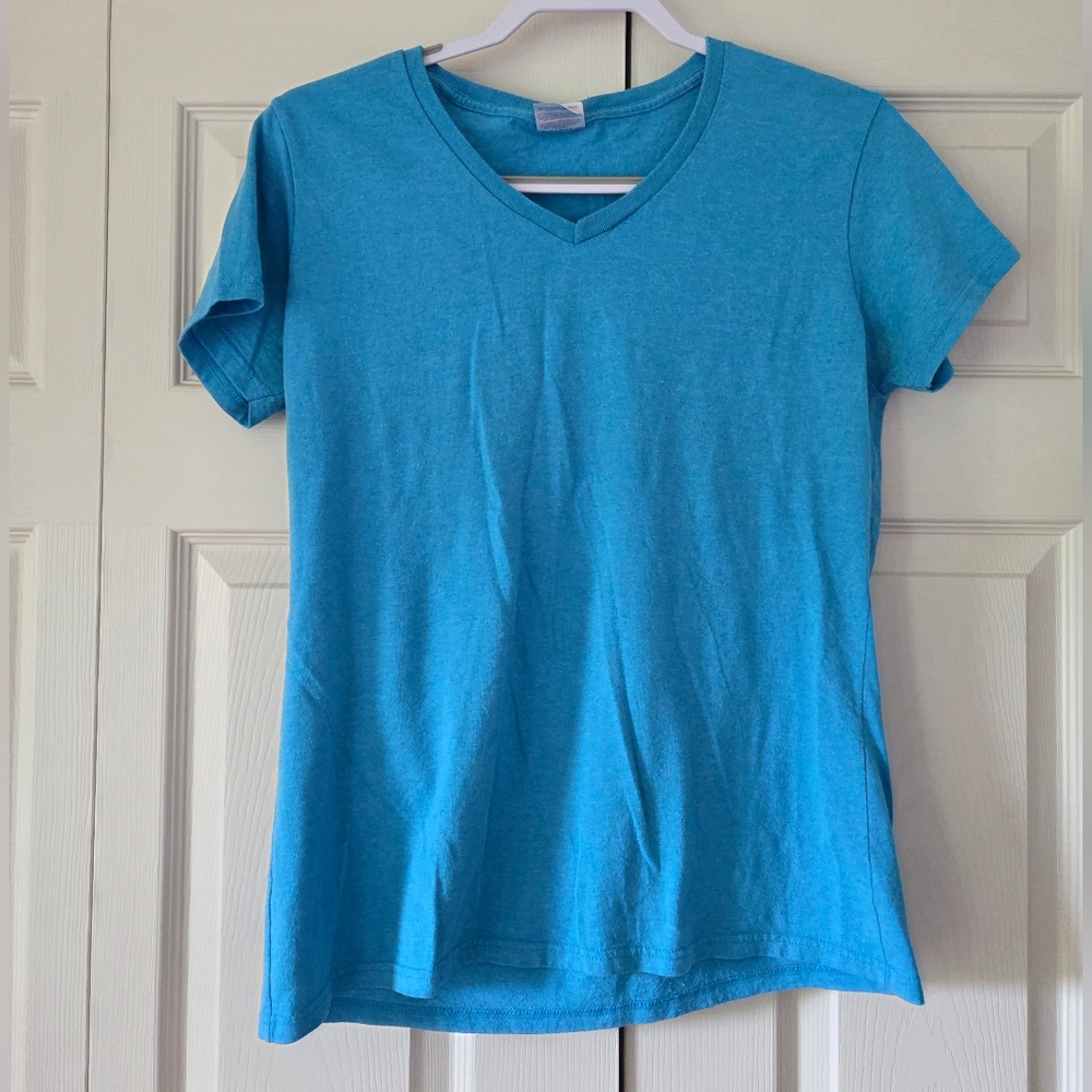 Blue Gildan Short Sleeve T, Womens Size Large